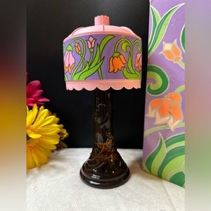 Vintage Avon 10” Tiffany Lamp Decanter Decor w/5oz Moonwind Cologne & Orig. Box